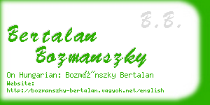 bertalan bozmanszky business card